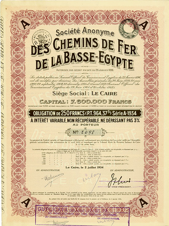 Société Anonyme des Chemins de Fer de la Basse-Egypte