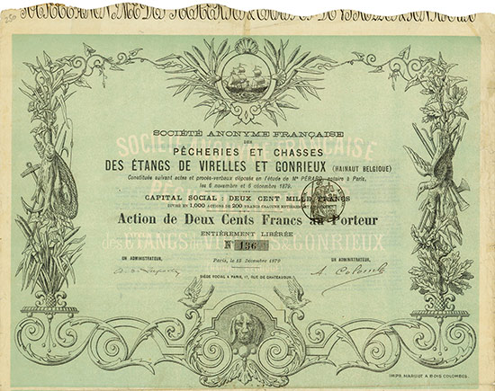 Société Anonyme Francaise des Pecheries et Chasses des Étangs de Virelles et Gonrieux (Hainaut Belgique)