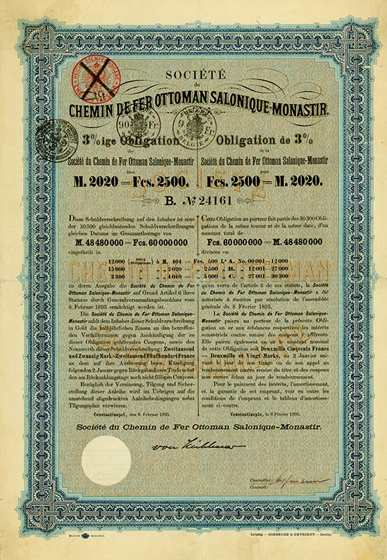 Société du Chemin de Fer Ottoman Salonique-Monastir