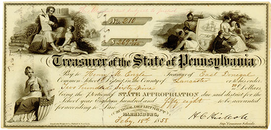 Treasurer of the State of Pennsylvania - School Department Harrisburg