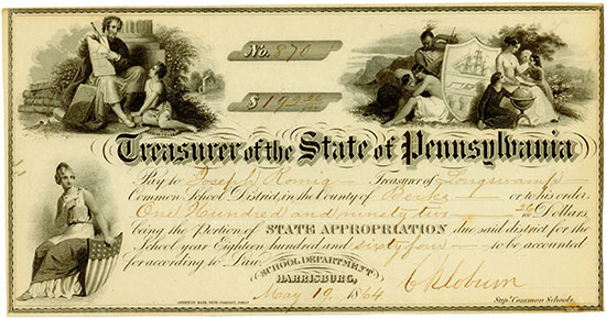 Treasurer of the State of Pennsylvania - School Department Harrisburg