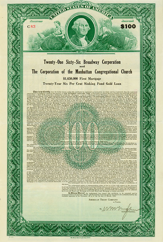 Twenty-One Sixty-Six Broadway Corporation and The Corporation of the Manhattan Congregational Church [3 Stück]