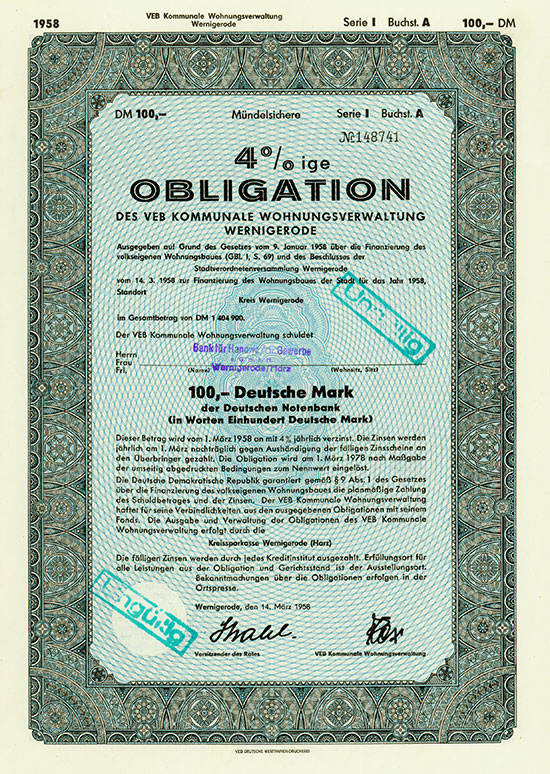 VEB Kommunale Wohnungsverwaltung Wernigerode