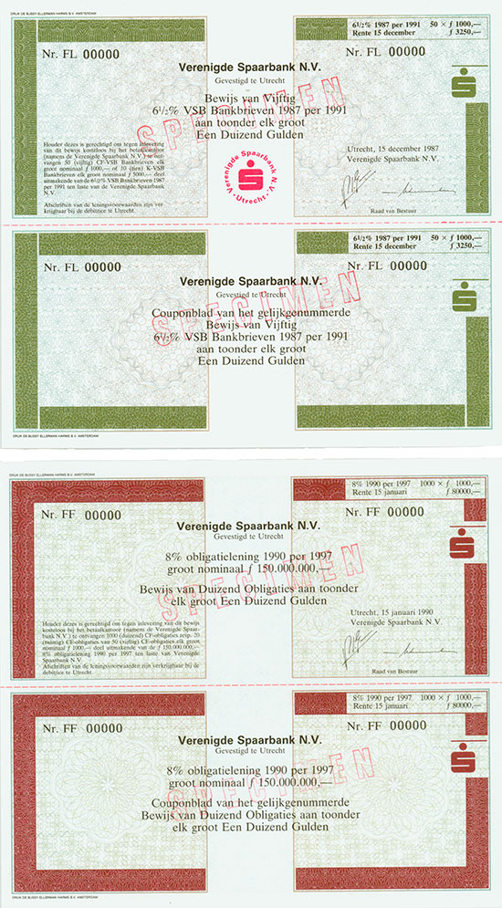 Verenigde Spaarbank N.V. [2 Stück]