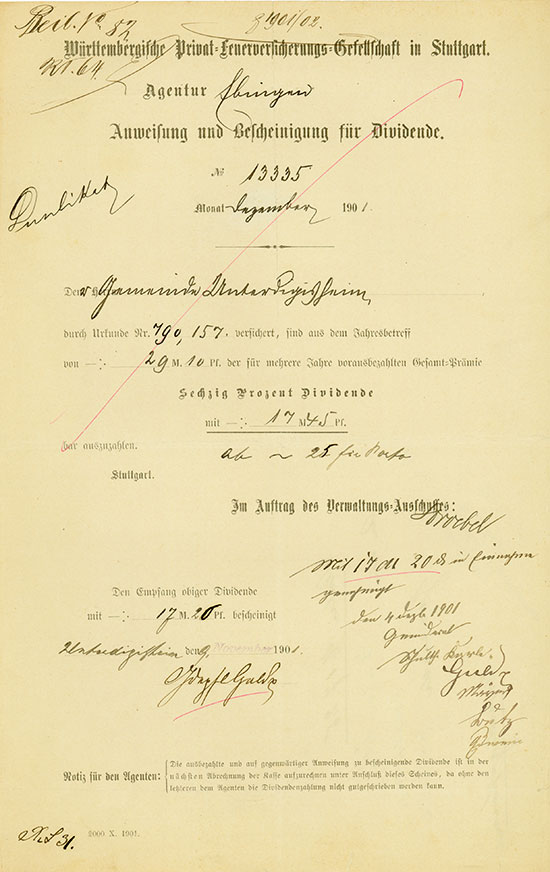 Württembergische Privat-Feuerversicherungs-Gesellschaft in Stuttgart