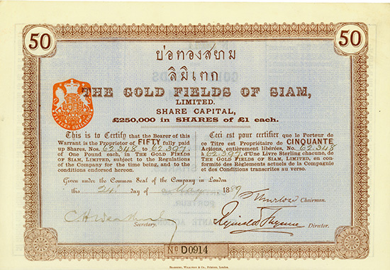 Gold Fields of Siam, Limited