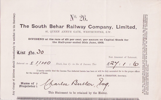 South Behar Railway Company, Limited