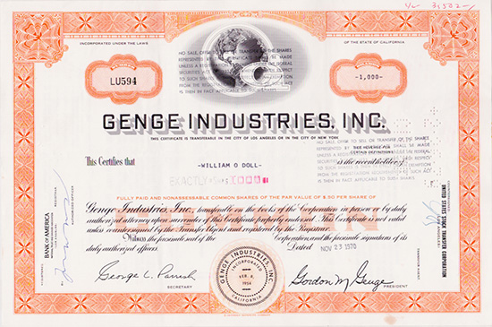 Genge Industries, Inc.