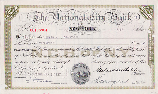 National City Bank of New York - 