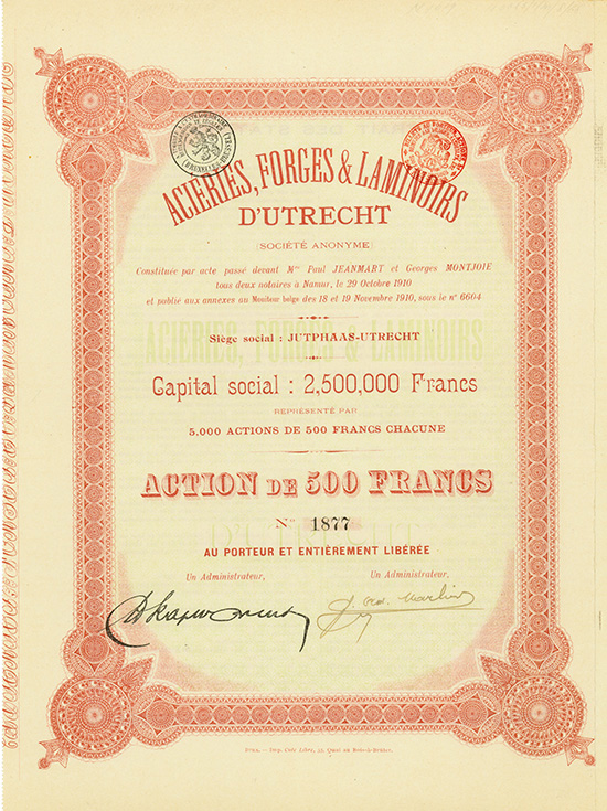 Aciéries, Forges & Laminoirs d'Utrecht (Société Anonyme)