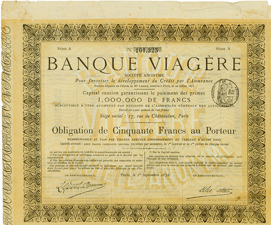 Banque Viagère Société Anonyme Pour favoriser le développement du Crédit par l'Assurance