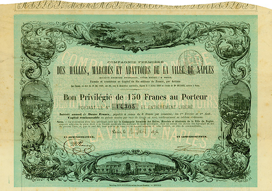 Compagnie Fermiere des Halles, Marches et Abattoirs de la Ville de Naples