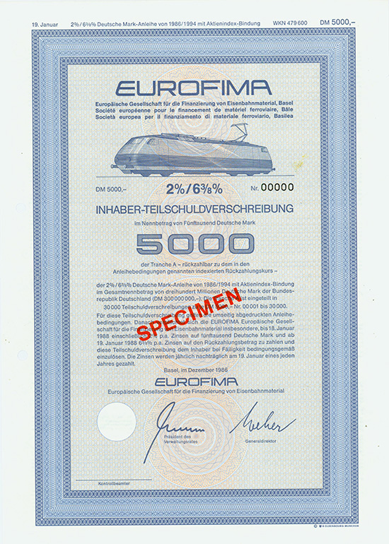 Eurofima - Europäische Gesellschaft für die Finanzierung von Eisenbahnmaterial [2 Stück]