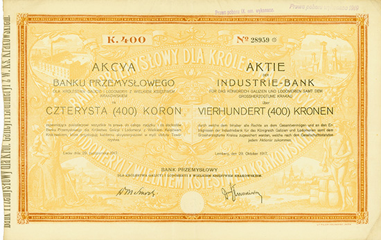 Industrie-Bank für das Königreich Galizien und Lodomerien samt dem Grossherzogtume Krakau