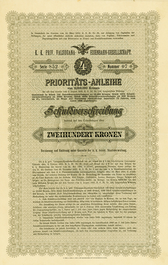 K. k. priv. Valsugana-Eisenbahn-Gesellschaft