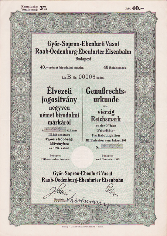 Raab-Oedenburg-Ebenfurter Eisenbahn / Győr-Sopron-Ebenfurti Vasut