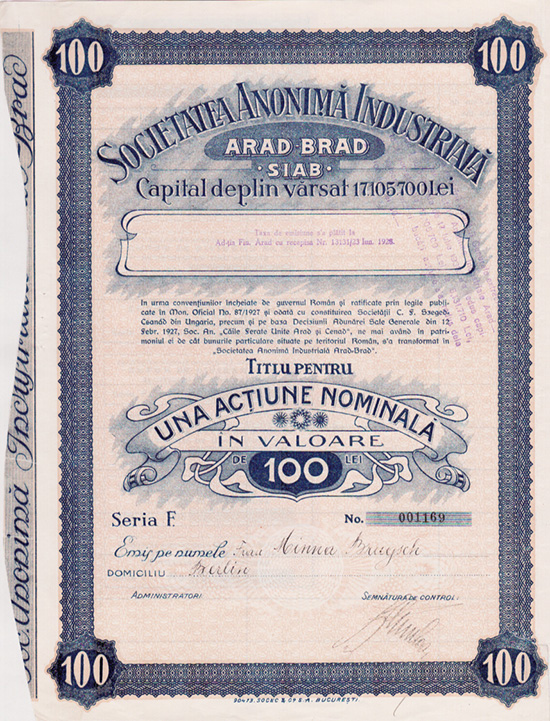 Societatea Anonimă Industrială Arad-Brad 