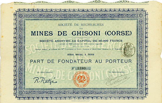 Société de Recherches des Mines de Ghisoni (Corse)