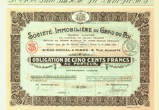 Société Immobilière du Grau-du-Roi Société Anonyme