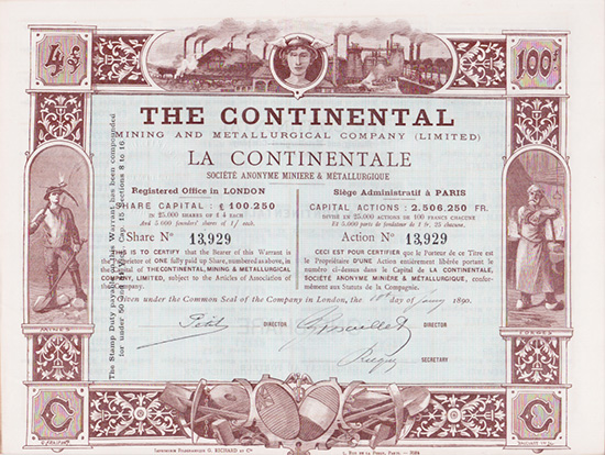 The Continental Mining and Metallurical Company (Limited) / La Continentale Société Anonyme Miniere & Métallurgique