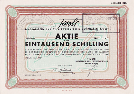 TIVOLI Schokoladen- und Zuckerwarenfabrik AG