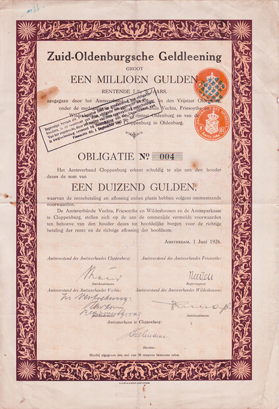 Amtsverband Cloppenburg (Zuid-Oldenburgsche Geldleening)