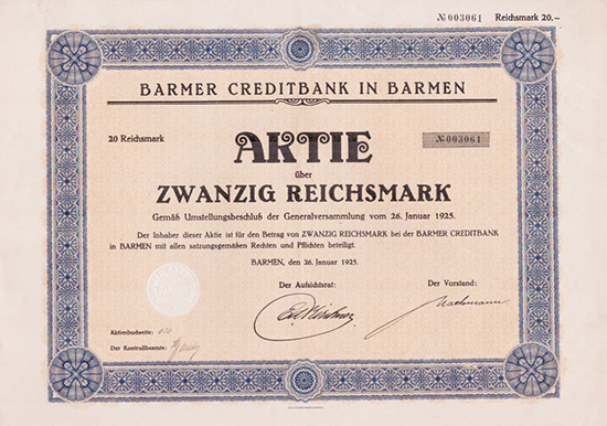 Barmer Creditbank in Barmen