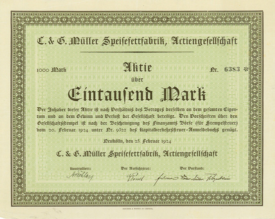 C. & G. Müller Speisefettfabrik AG