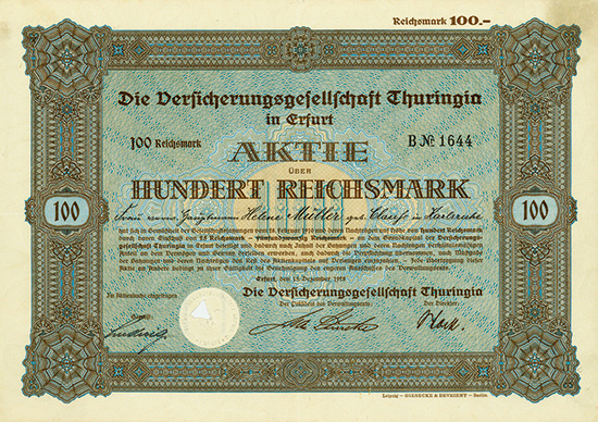 Die Versicherungsgesellschaft Thuringia