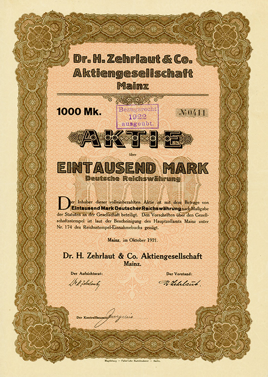 Dr. H. Zehrlaut & Co. AG