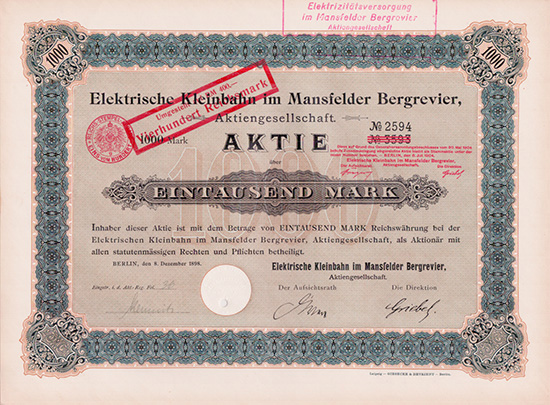 Elektrische Kleinbahn im Mansfelder Bergrevier AG