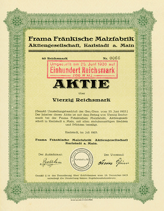 Frama Fränkische Malzfabrik AG Karlstadt a. Main