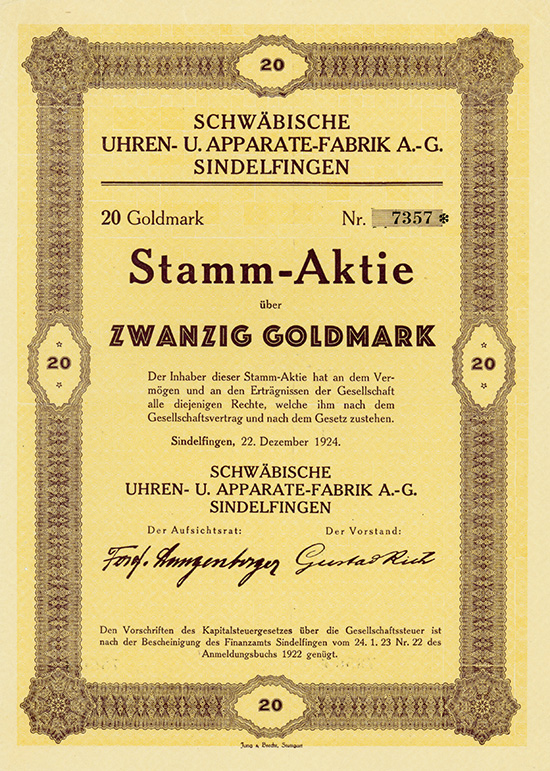 Schwäbische Uhren- u. Apparate-Fabrik AG