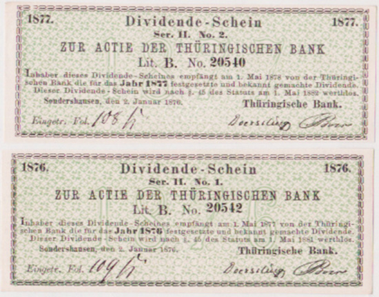 Thüringische Bank [2 Stück]