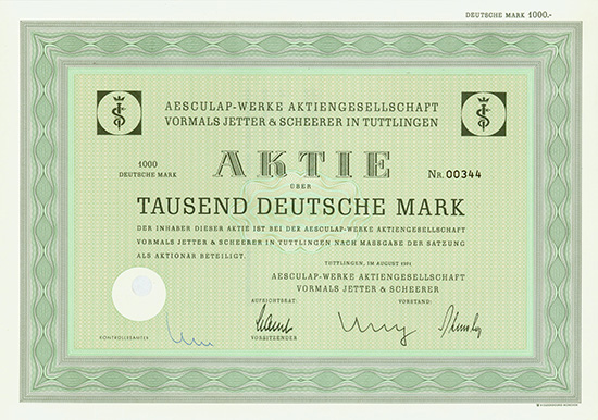 Aesculap-Werke AG vormals Jetter & Scheerer
