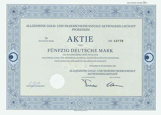 Allgemeine Gold- und Silberscheideanstalt AG