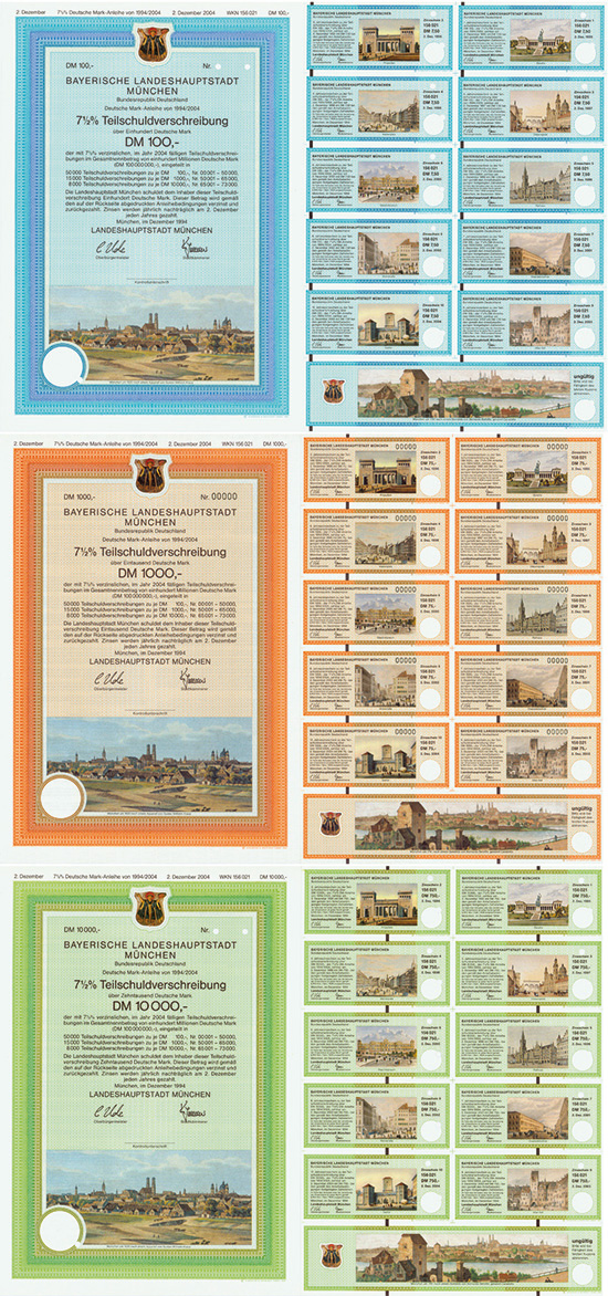 Bayerische Landeshauptstadt München [3 Stück]