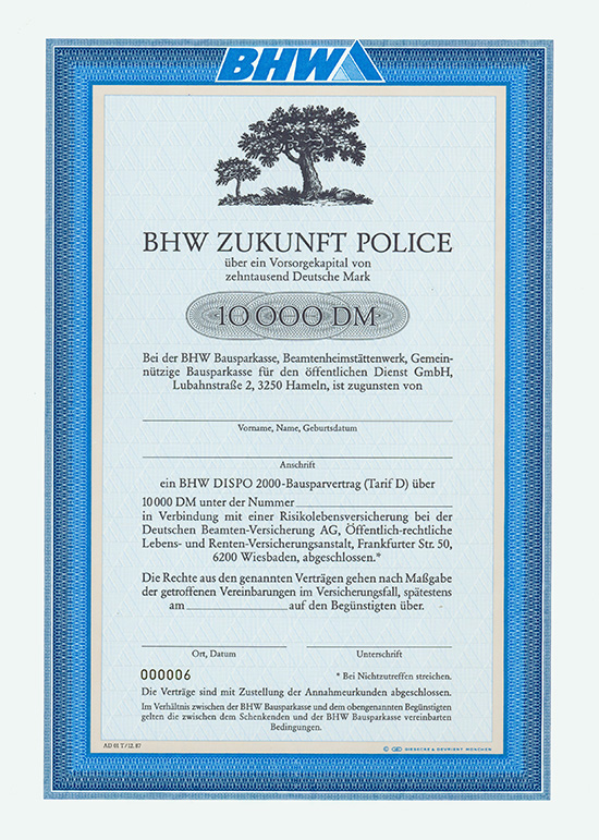 BHW Bausparkasse, Beamtenheimstättenwerk, Gemeinnützige Bausparkasse für den öffentlichen Dienst GmbH