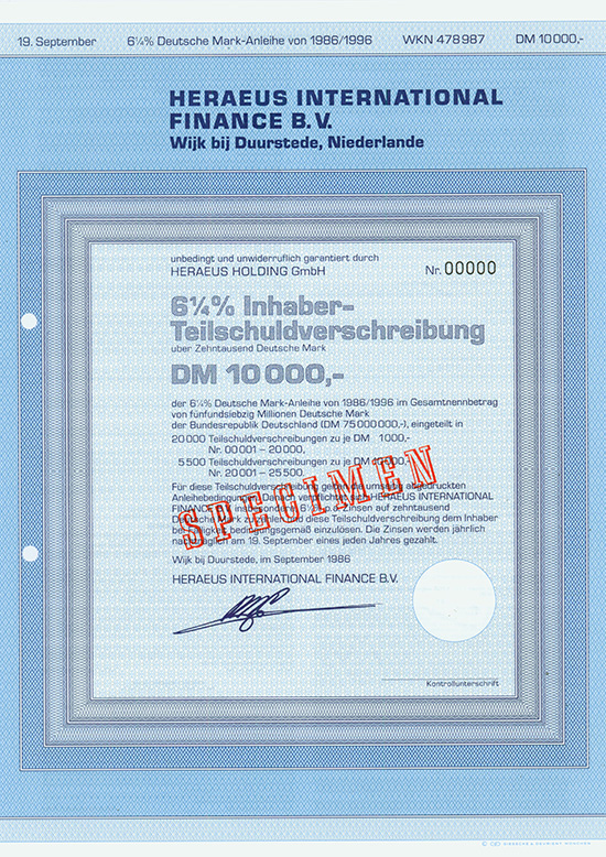 Heraeus International Finance B.V.