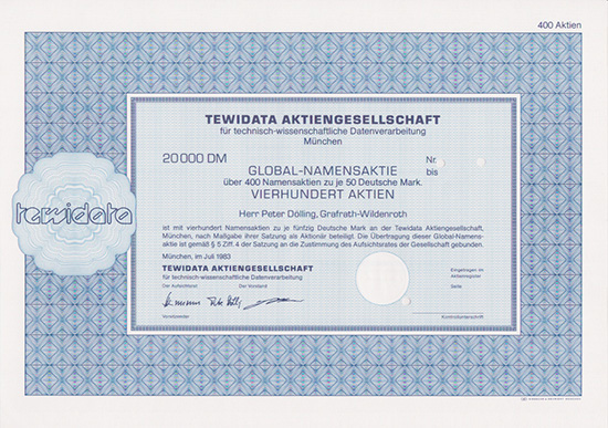 Tewidata AG für technisch-wissenschaftliche Datenverarbeitung