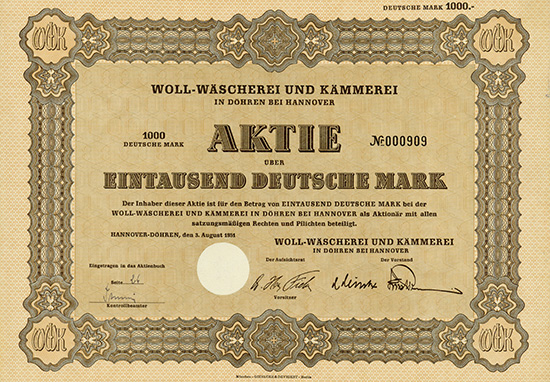 Woll-Wäscherei und Kämmerei in Döhren bei Hannover