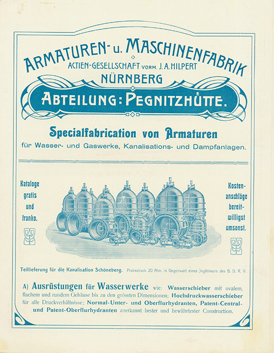 Armaturen- u. Maschinenfabrik Actien-Gesellschaft vorm. J .A. Hilpert, Abteilung Pegnitzhütte
