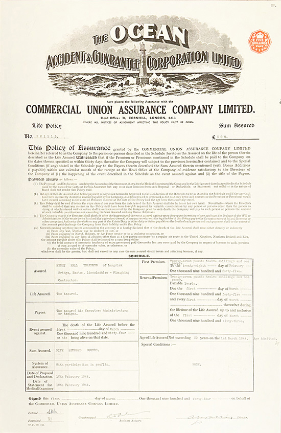 Commercial Union Assurance Company Limited (Ocean Accident & Guarantee Corporation Limited)