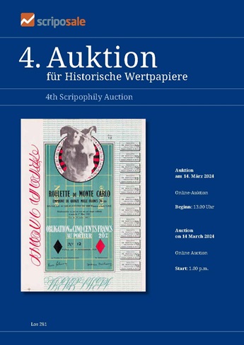 Cover Auction catalog 4th Auction