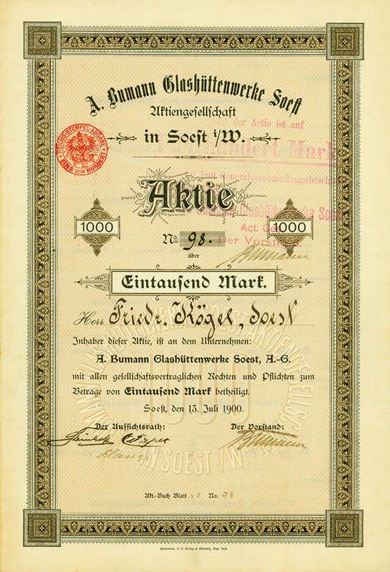 A. Bumann Glashüttenwerke Soest AG