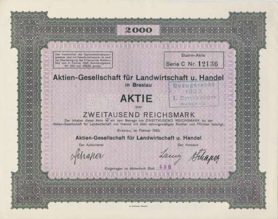 AG für Landwirtschaft u. Handel