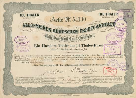 Allgemeine Deutsche Credit-Anstalt für Ackerbau, Handel und Gewerbe