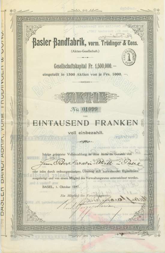 Basler Bandfabrik, vorm. Trüdinger & Cons. AG
