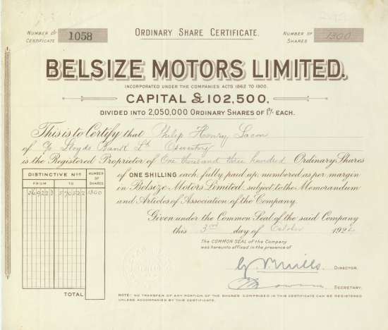 Belsize Motors Limited