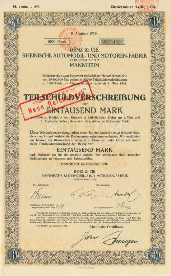 Benz & Cie., Rheinische Automobil- und Motoren-Fabrik AG